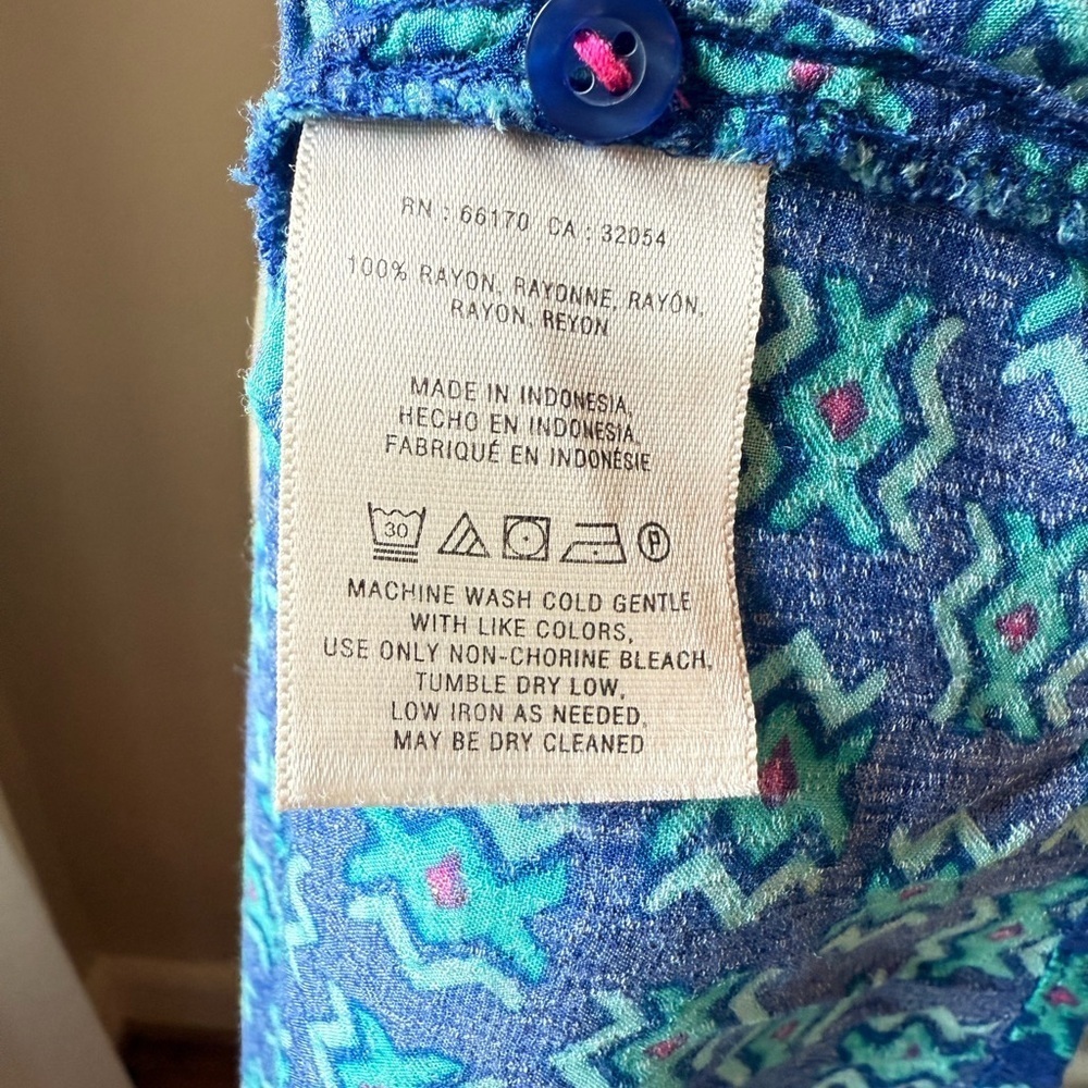 Maeve Blue Button Down Shirt with Mandarin Collar - Picture 5 of 5